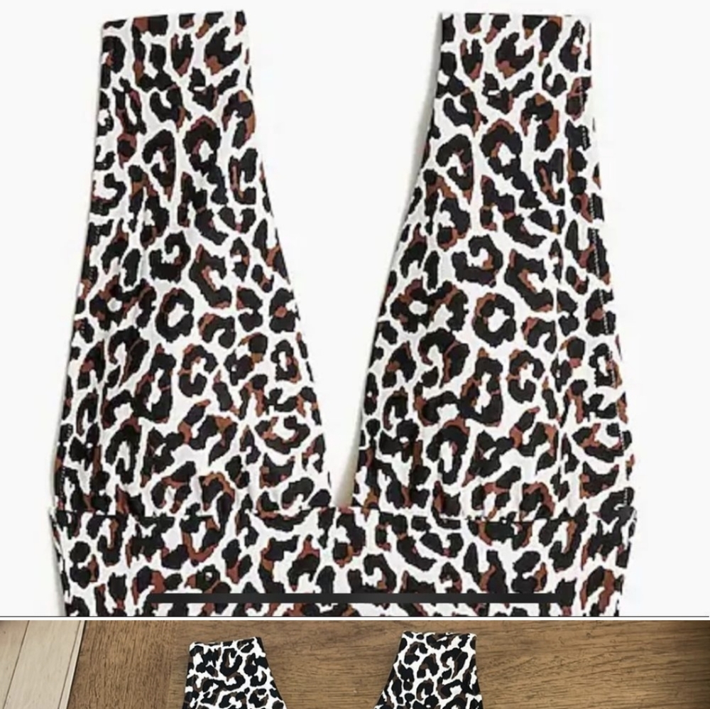 Sold! J. Crew NWT Cheetah V Neck Plunge Swimsuit - Picture 4 of 12